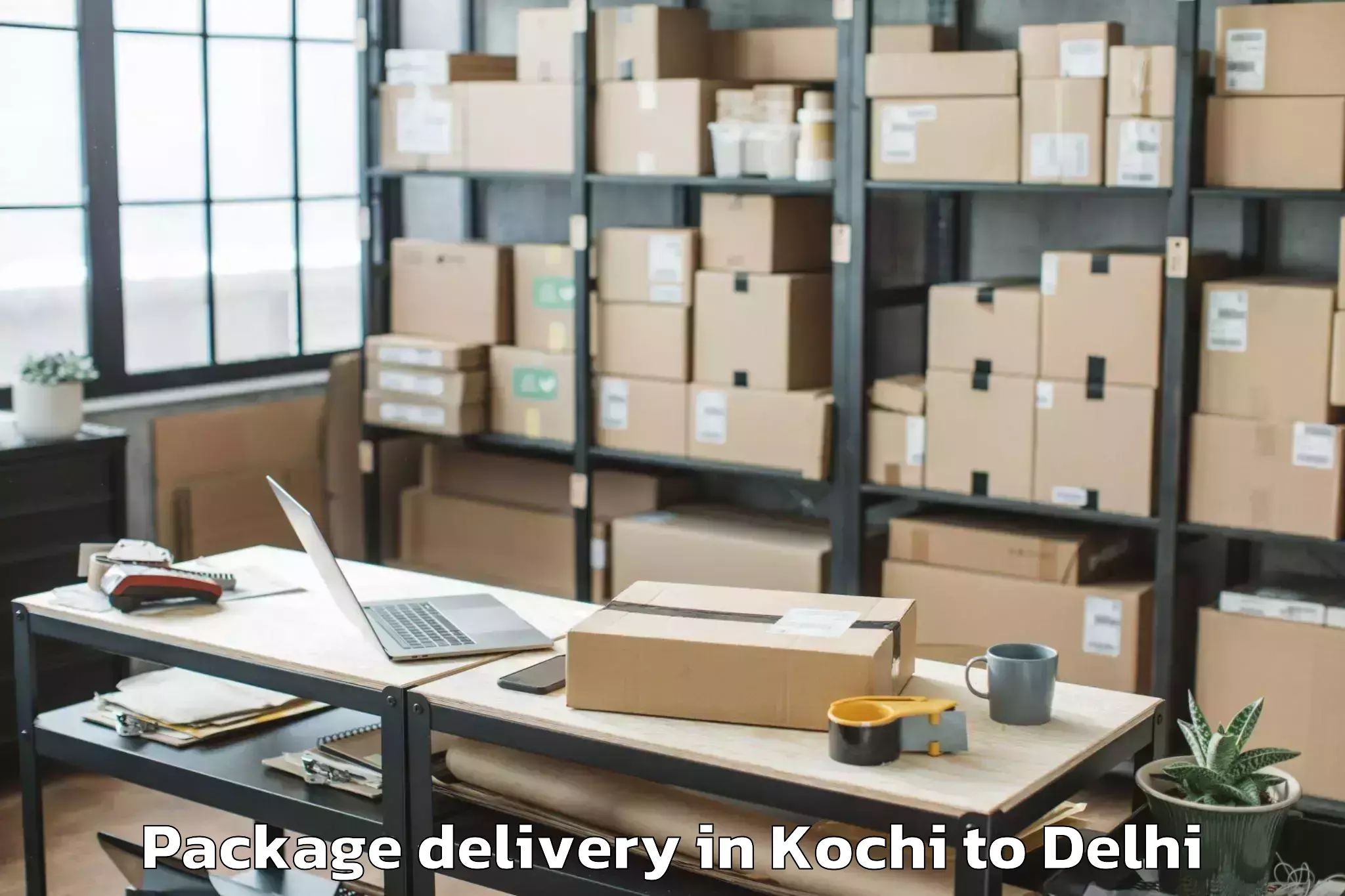 Book Kochi to V3s East Centre Mall Package Delivery Online